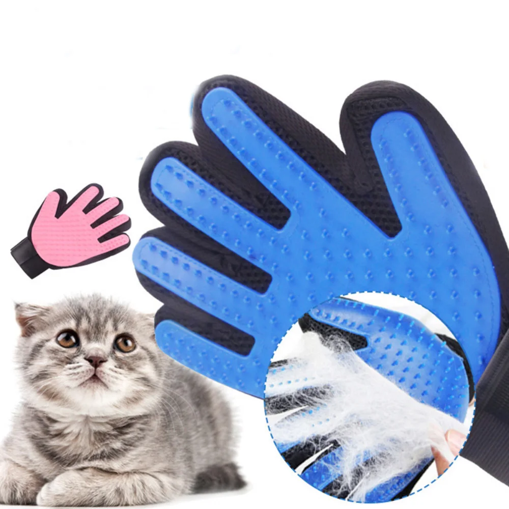 

Pet Hair Remover Gloves Cat Dog Massage Bathing Cleaning Grooming Supplies Silicone Hair Sticking Removal Brush Pet Supplies