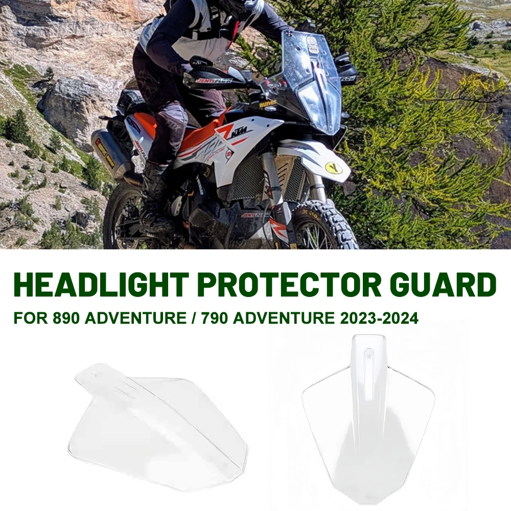 Motorbike For 790 Adventure ADV 890 ADVENTURE 2023 2024 New Motorcycle Headlight Guard Cover Front Light Transparent Protective