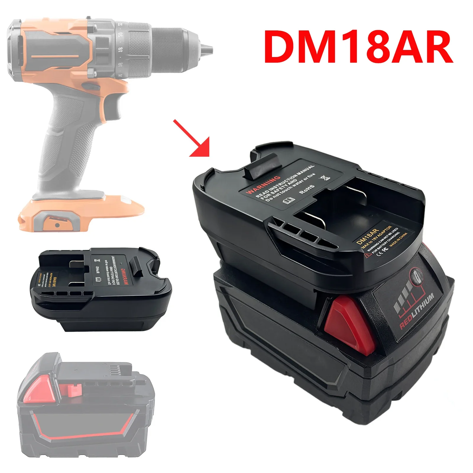 Adaptor konverter baterai DM18AR untuk Milwaukee/Dewalt 18V 20V baterai Lithium konversi Ke untuk RIDGID 18V alat bor listrik