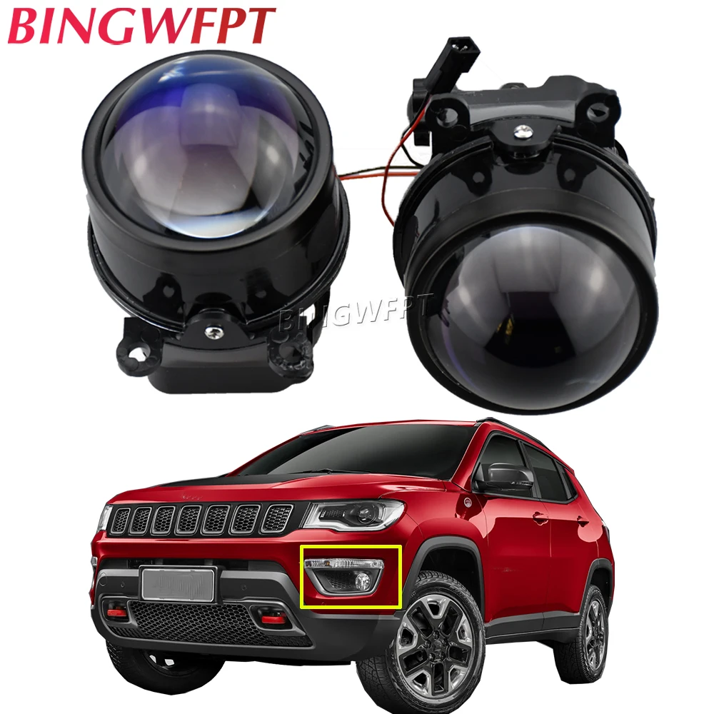 1 Pair LED Fog Light Lamp Front Bumper Light For Jeep Renegade BU 2015 2016 2017 2018 For Jeep Compass MP 2017 2018