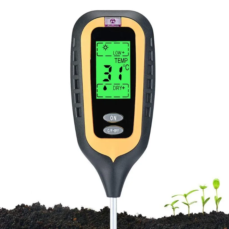 4 in 1 Soil Tester Meter Soil PH Moisture Temperature Sunlight Test Detector for Garden Planting