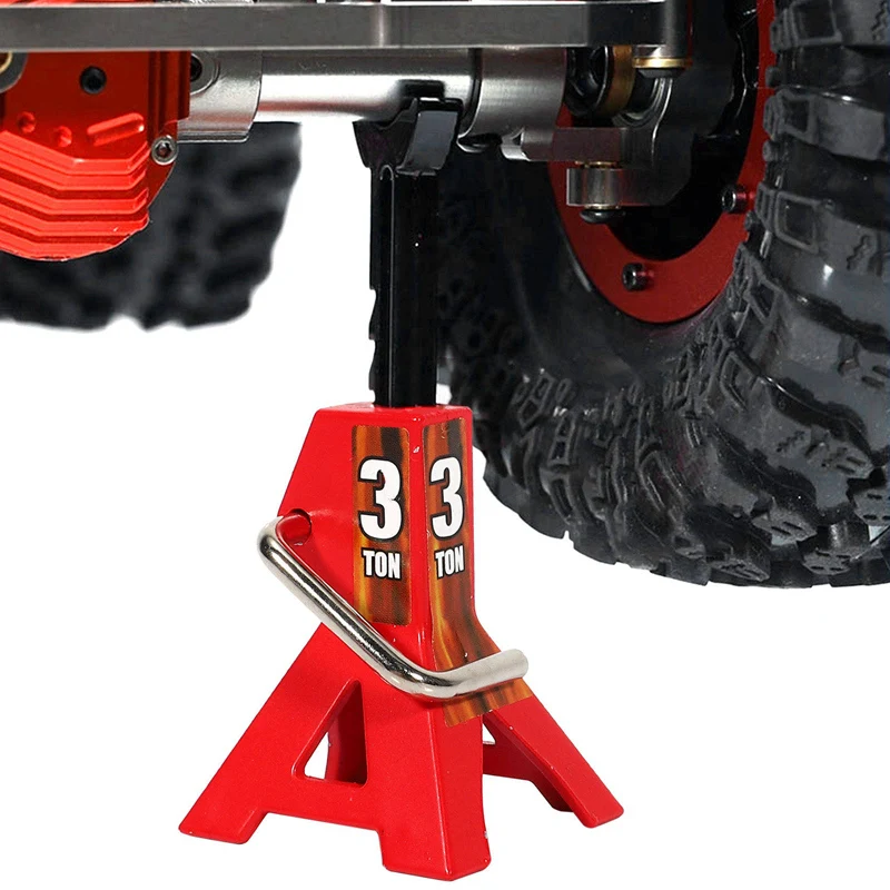 2 pz metallo 3 Ton Jack simulato altezza regolabile staffa di riparazione scena strumento di sollevamento Jack per 1/10 TRX4 D90 CC01 RC Climbing Car (