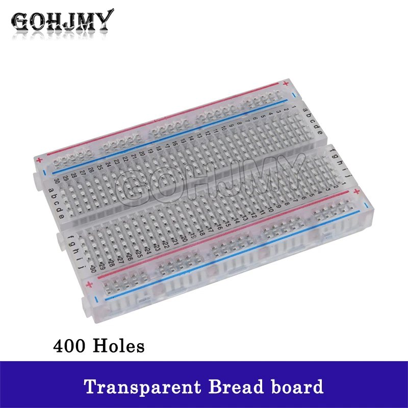 Transparent mini bread board / breadboard 8.5CM x 5.5CM 400 holes DIY