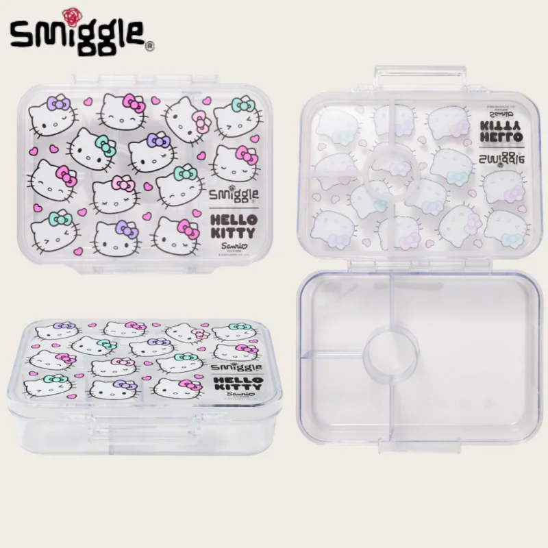 

In Stock Australian Smilgle Student Lunch Box Hellokitty Cartoon Peripheral Children'S Grid Nutrition Lunch Box Student Gift