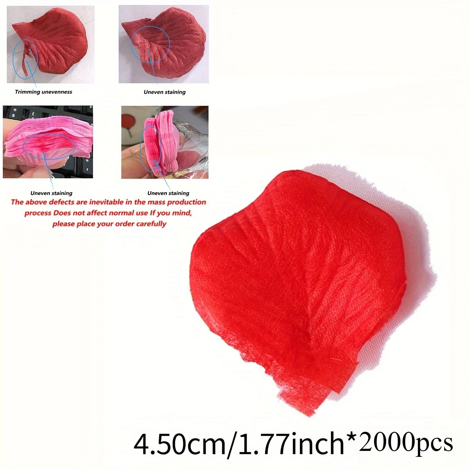 2000 قطعة من بتلات الورد الأحمر - بتلات الورد الاصطناعية مناسبة لعيد الحب والليالي الرومانسية وزخارف المقترح