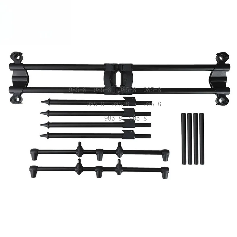 All-terrain Three-head Fishing Support Bracket In Matte Black Color, Comes With Free Rod Pillow