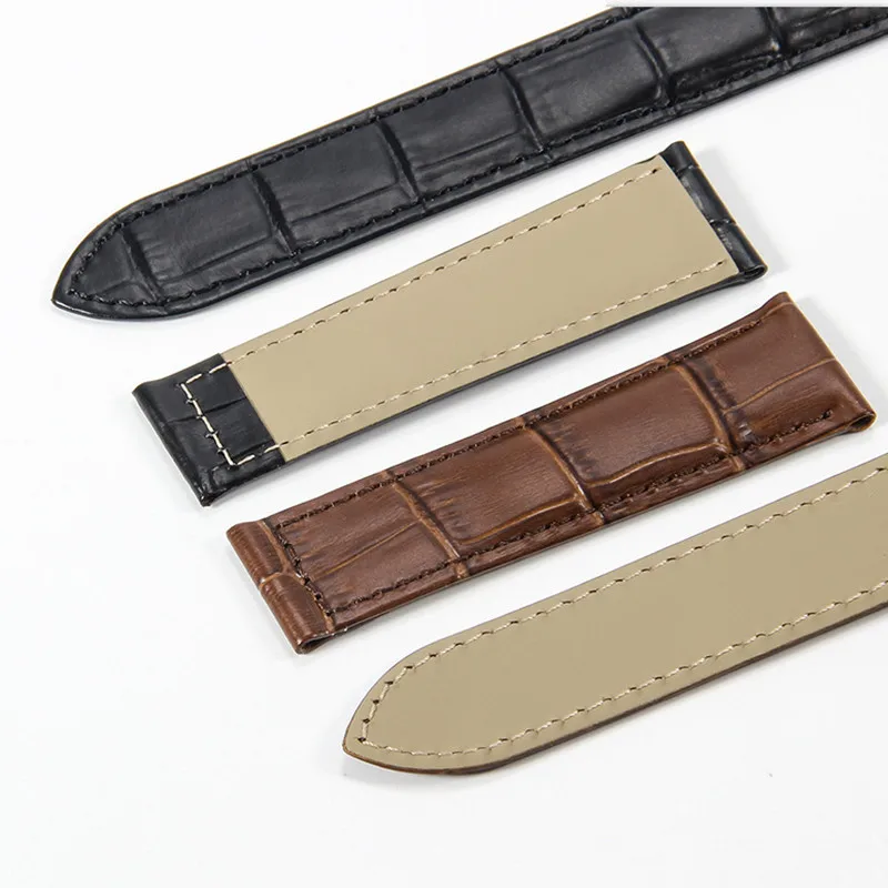 16/18/20/22/23/25mm Genuine leather watch strap Stainless steel folding buckle band Crocodile Pattern Bracelet for CARTIER TANK