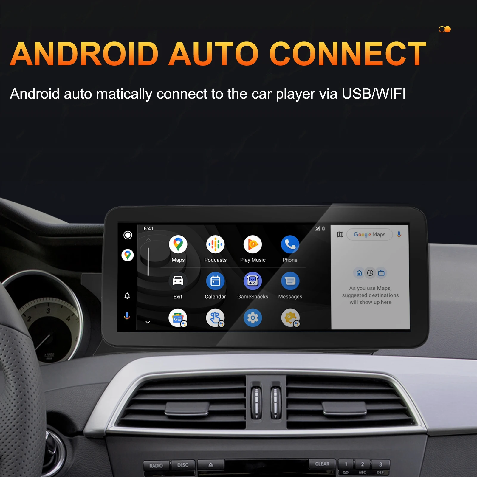 Podofo Android 8Core 4+64G Car Radio 10.25” For Benz C-class/GLC 2013-2015 Carplay autoradio WIFI GPS Bluetooth MirrorLink