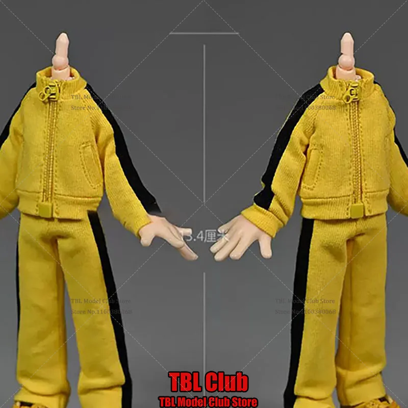 

1/12 Масштаб Классическая Желтая Повседневная Спортивная Одежда Высокая Шея Молния Пальто Брюки Комплект Одежды Модель Подходит 6 дюймов BJD SD Фигурки Куклы