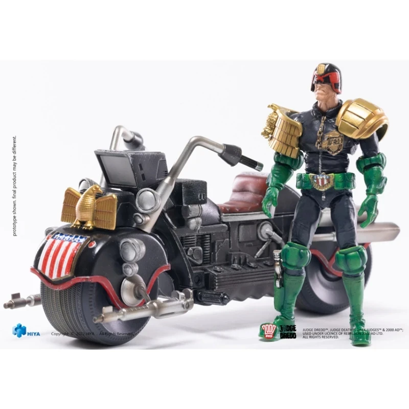 Hiya 1/18 Judge Dredd And Motorcycle Set In Stock Action Figure Collection Model Toy Gift