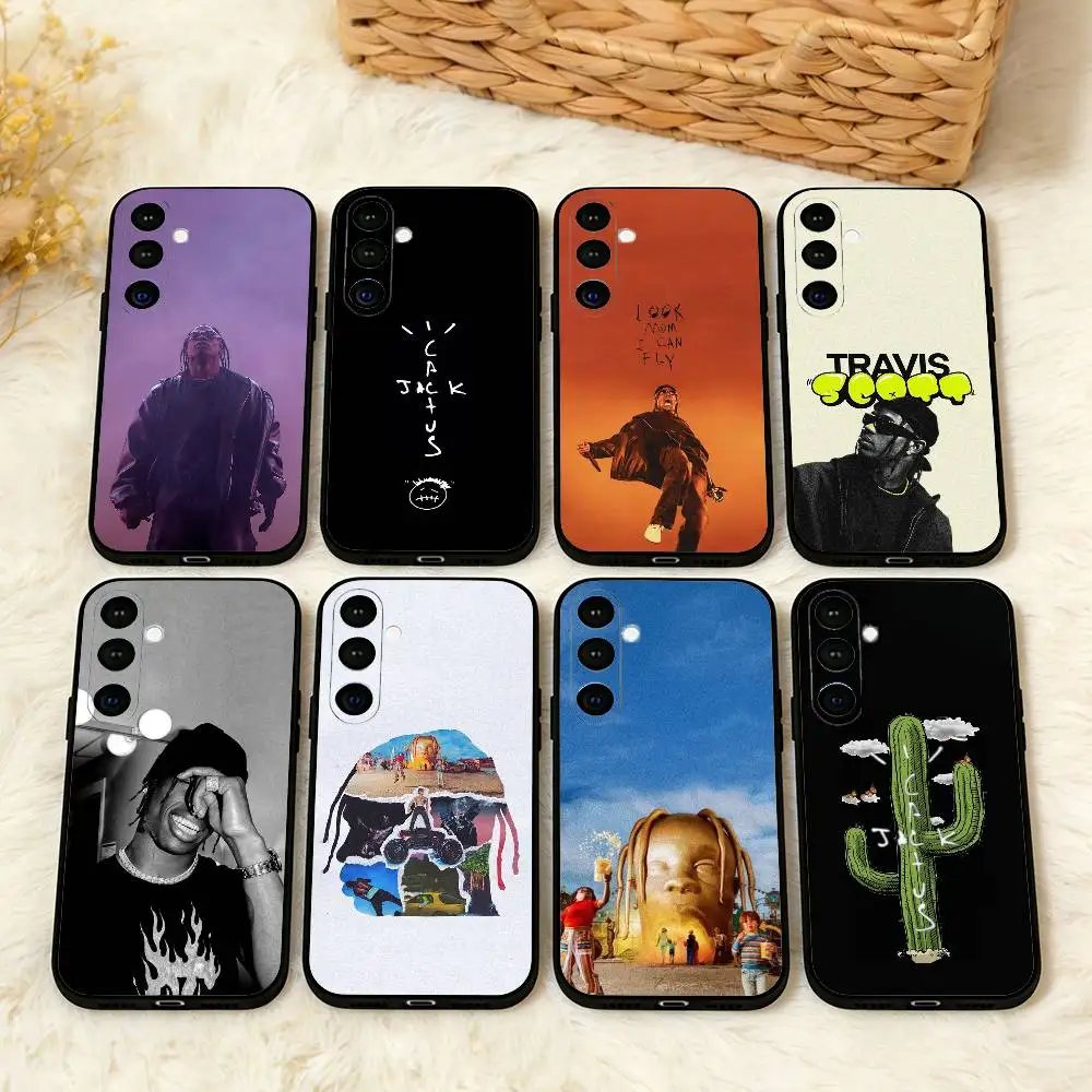

Rapper T-Travis S-ScottS Singer Phone Case For Samsung A73,72,71,53,52,51,22,91,80, Soft Black Cover