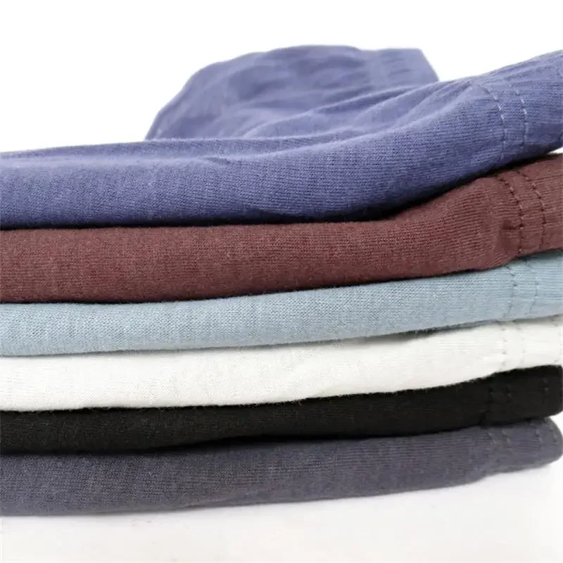 7Pcs Random Men's Underwear Cotton Middle-aged Men's Briefs Solid Color High-stretch Mid-waist Breathable Men's Boxer Shorts