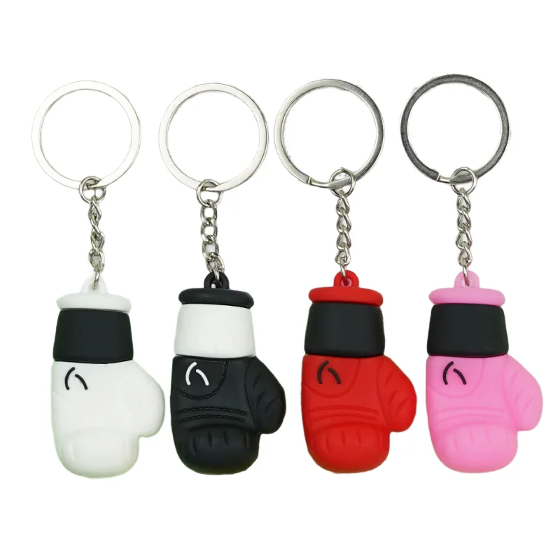 5-teiliges Boxhandschuh-Schlüsselanhänger-Set aus PVC-Weichgummi Geschenk für Boxsport-Liebhaber Niedlicher Schlüsselanhänger Rucksack-Anhänger Souvenir-Geschenk – Detail 3
