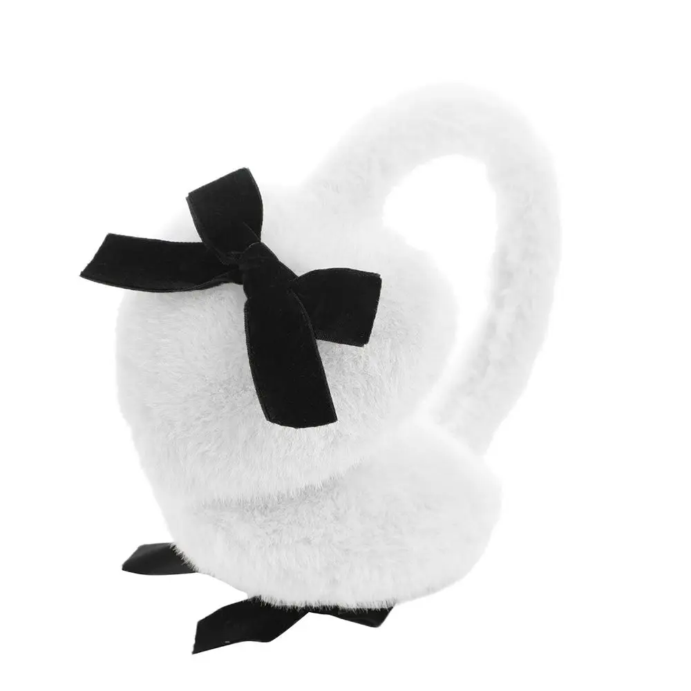 الموضة اليابانية فو الفراء أفخم غطاء للأذنين لينة الدافئة JK الحلو Y2k Bowknot غطاء للأذنين في الهواء الطلق الدراجات الشتاء إيرفلاب فتاة