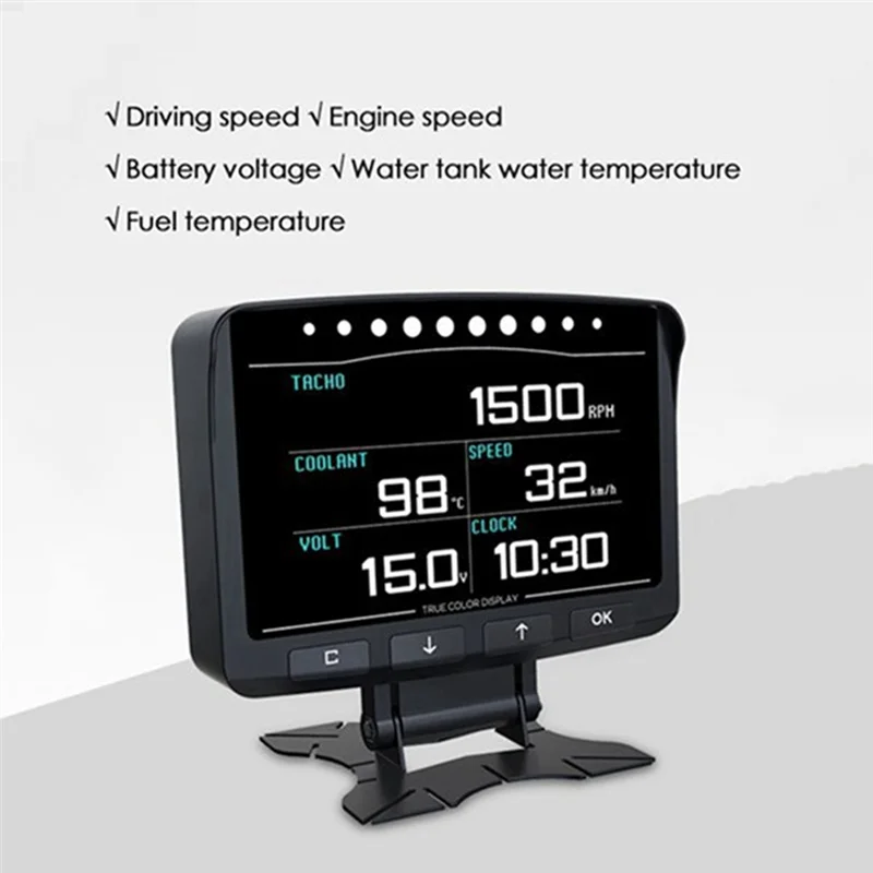 Obd2 HUD مقياس متر X50 Pro لوحة القيادة الرقمية الكمبيوتر متعددة الوظائف السيارات عرض درجة حرارة زيت المبرد توربو دفعة #4