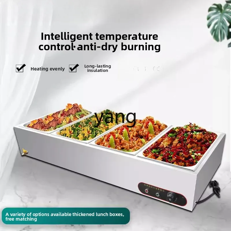 LTT stainless steel fast food insulation table commercial heating table self-service rice steamed vegetables cooked food