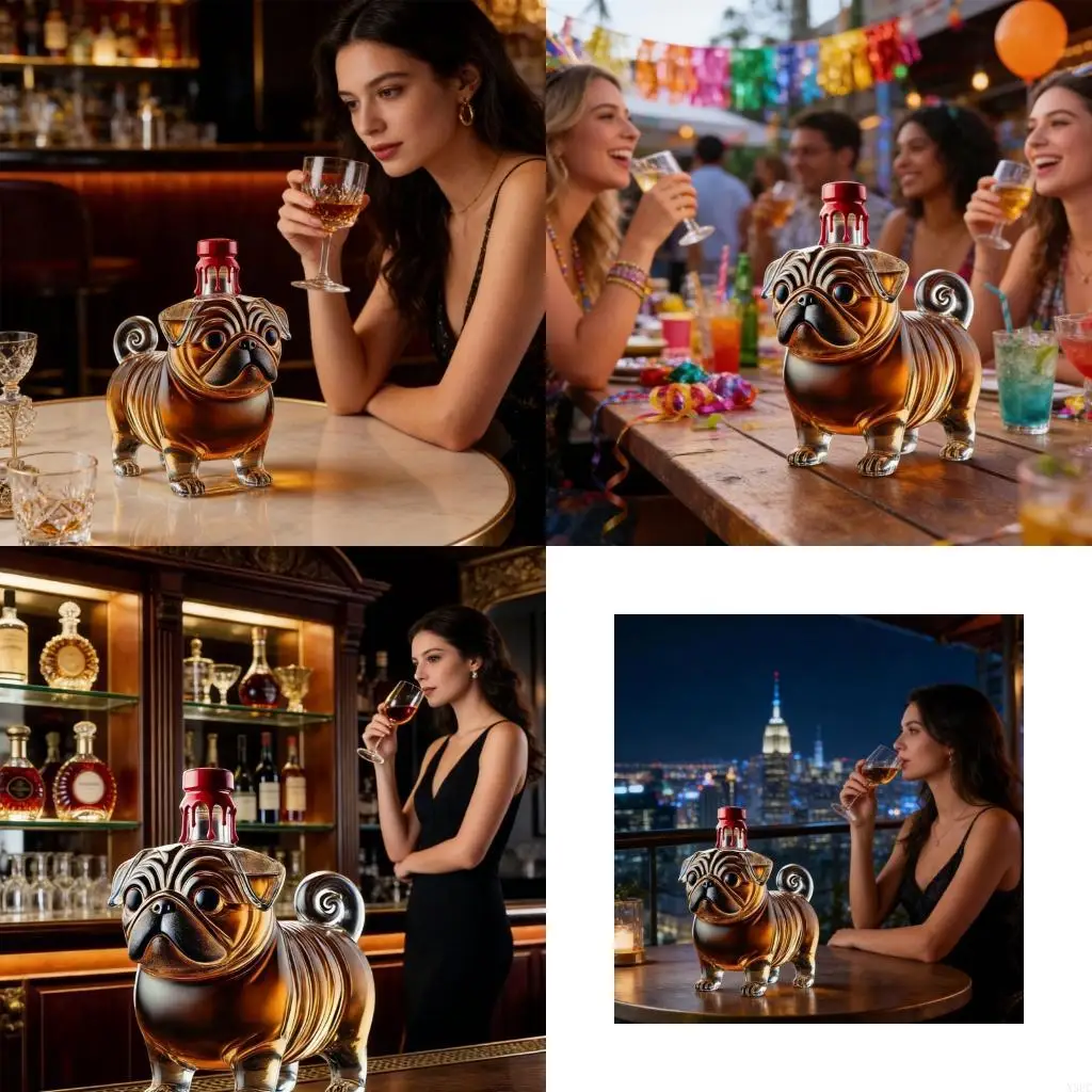 Unique Dog Wine Decanter Liquor Airator For Better Oxidation And Flavor X3UC