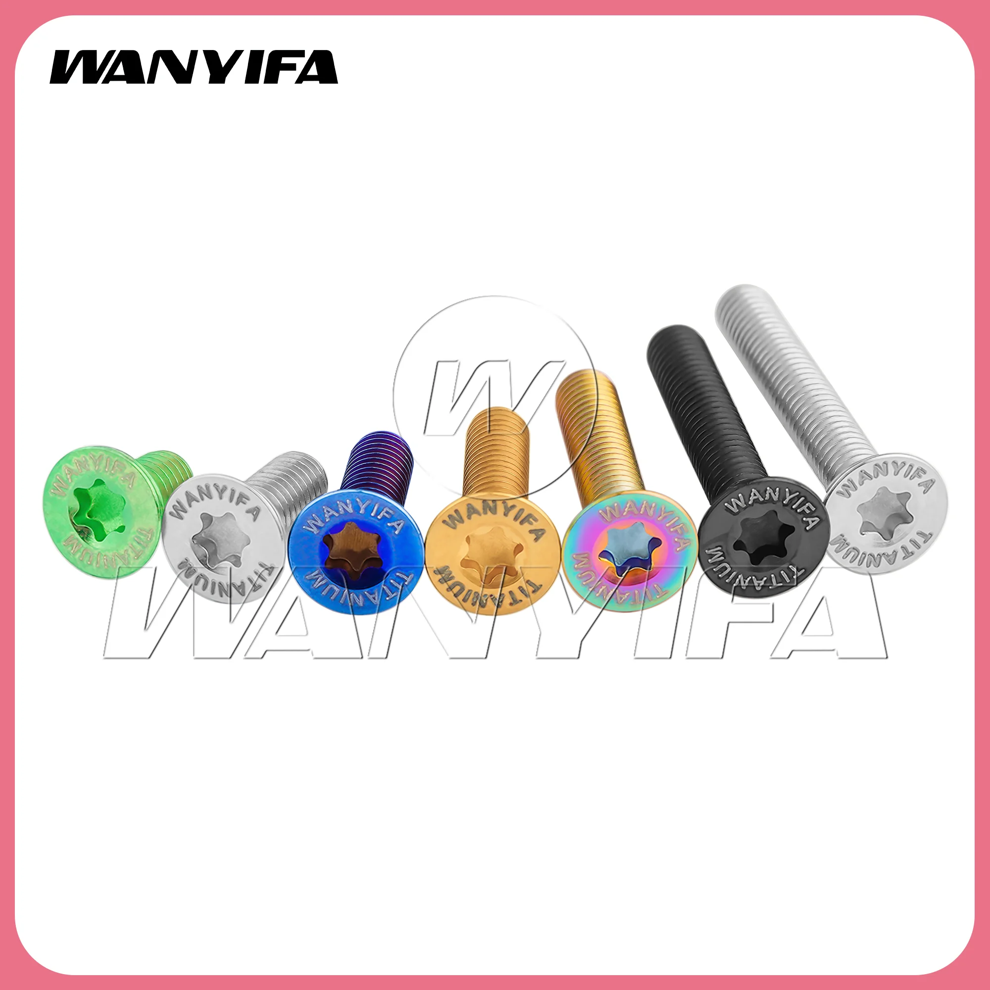 

Wanyifa 4pcs Titanium Bolts M3x6/8/10/12/15/18/20mm Countersunk Head Cap Screws With Laser Marking for Bicycle Screws