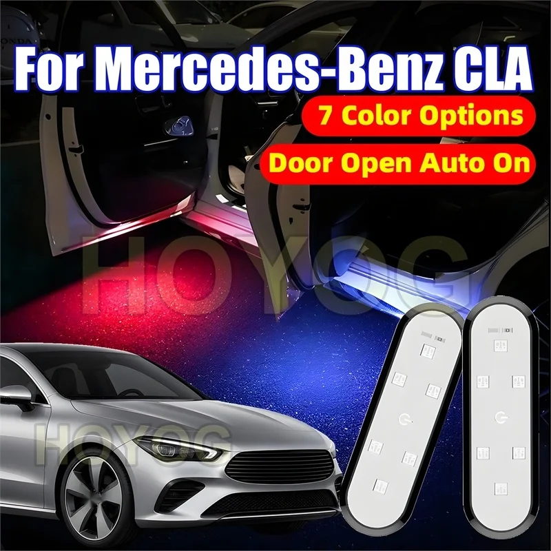 For Mercedes-Benz CLA 2013-2026 USB Rechargeable Wireless LED Car Door Warning Light with Magnetic Sensor