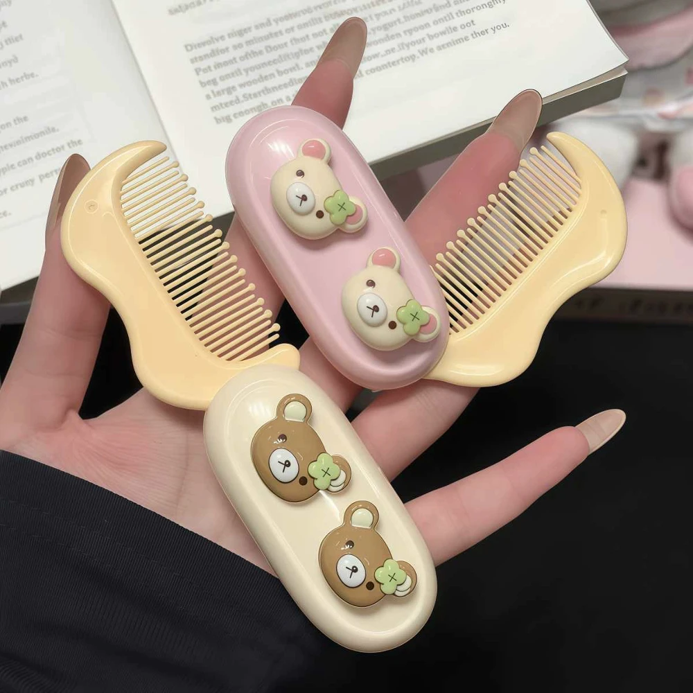 

Cute Rilakkuma Comb Foldable Student Bangs Cartoon Small Mini Travelable Portable Comb Friend Gifts for Dry Wet Hair