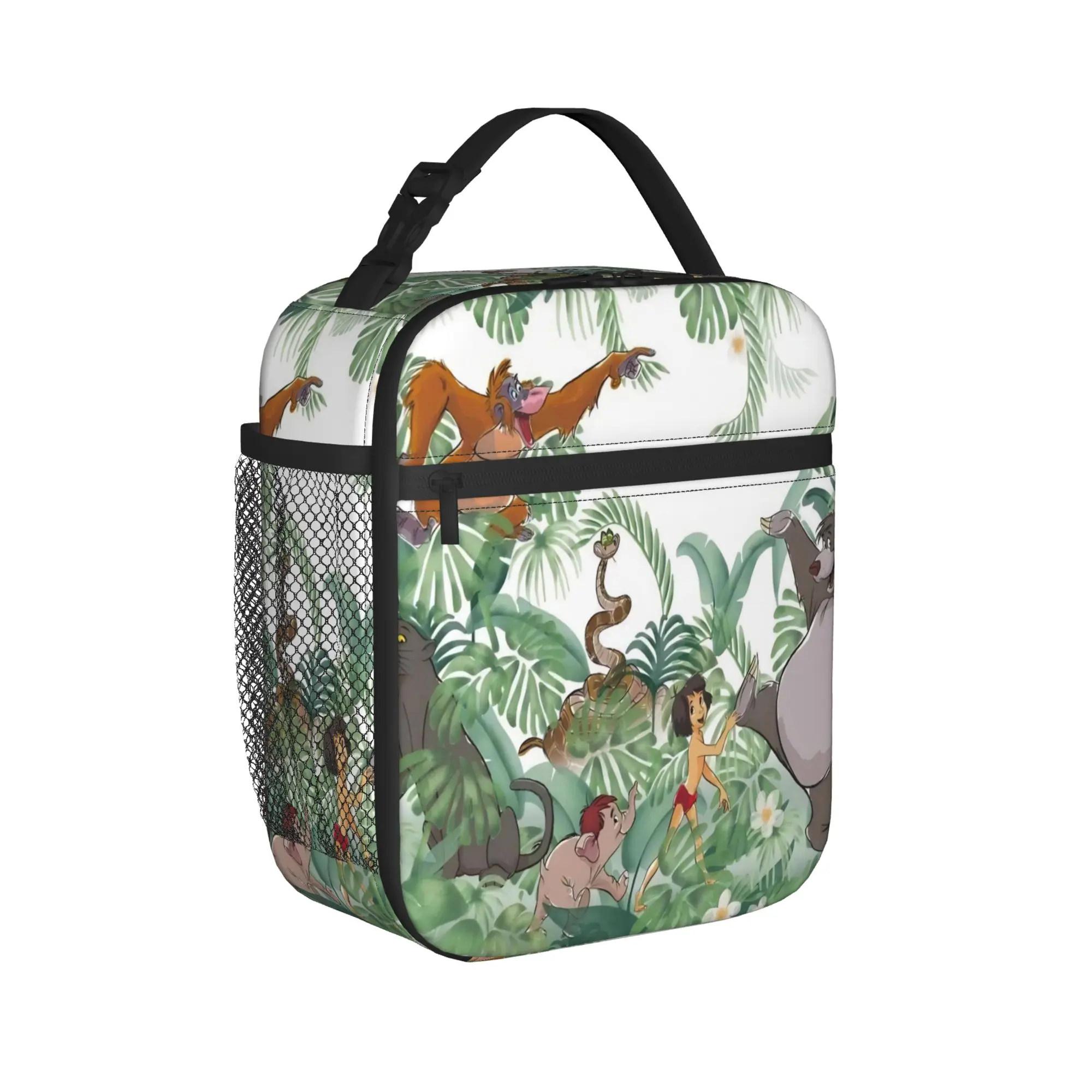 The Jungles Books Lunchtasche, modische Lunchbox für Kinder, Reisen, tragbare, isolierte Kühltasche, wasserdichte Grafik-Tragetasche für Lebensmittel – Detail 2
