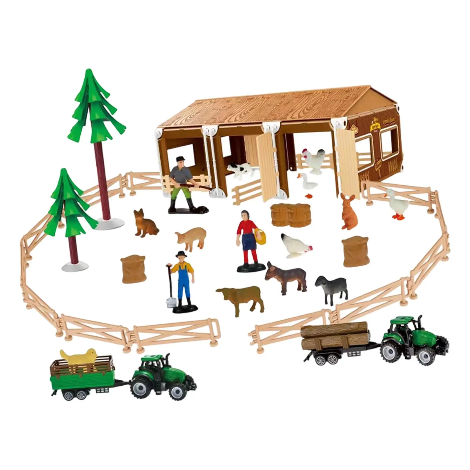 

Mini Barn Farm Toys Playset Farm Figures Fence for Boys Girls Kids Toddlers