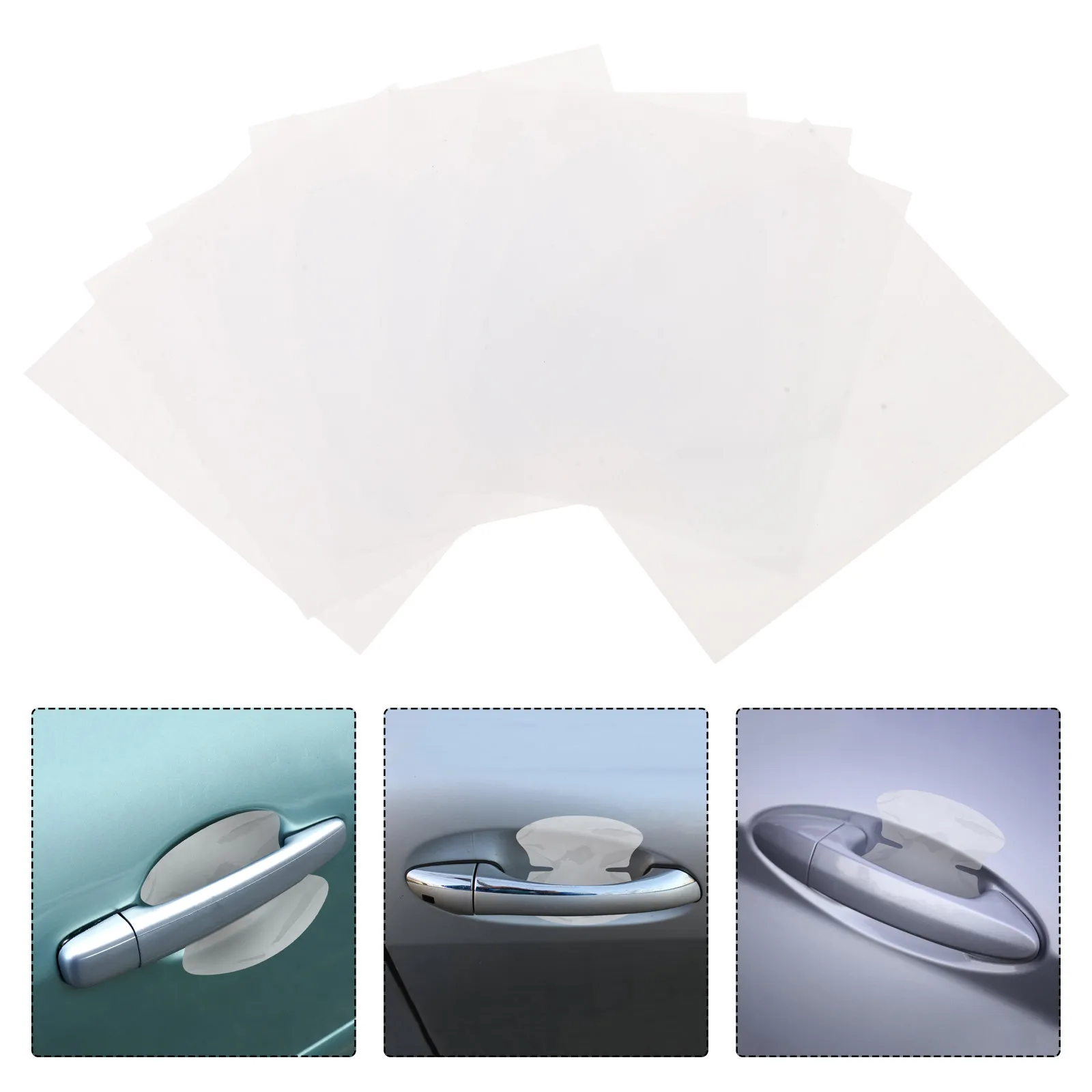 

8 шт. прозрачных защитных пленок от царапин для дверных ручек автомобиля, универсальные всепогодные наклейки для защиты внешней части автомобиля, защита дверных ручек