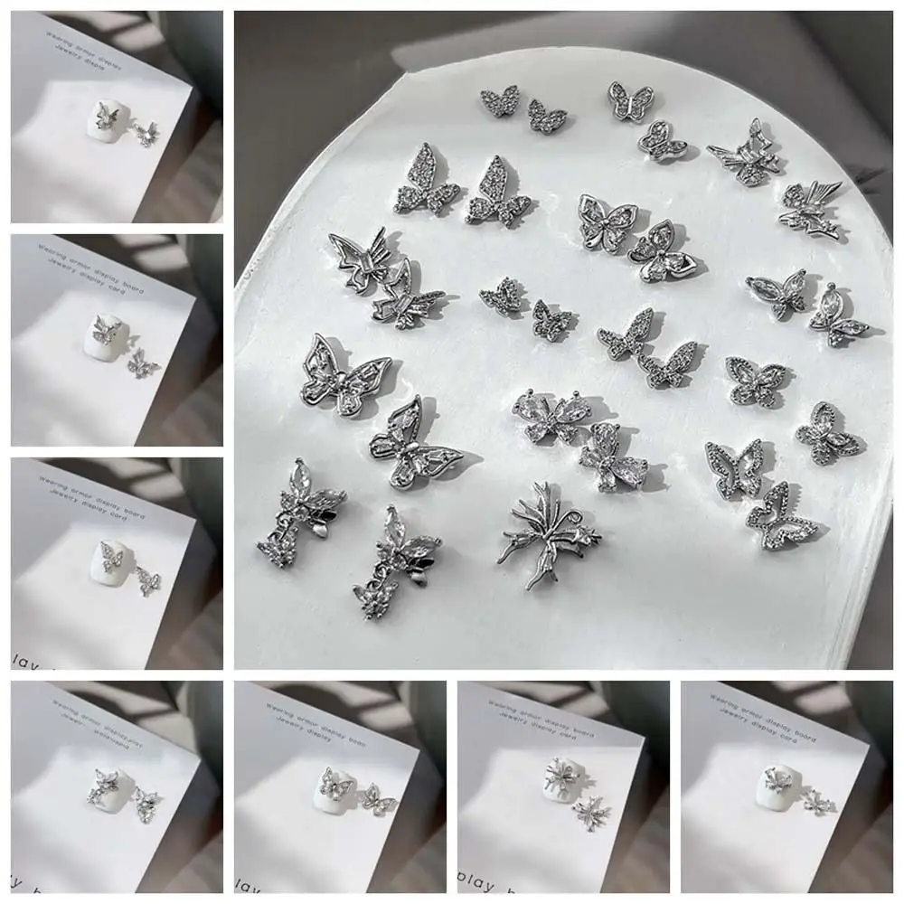 Manicure Ornaments Butterfly Nail Decorations Alloy Nail Charms DIY Nail Art Drills Butterfly Nail Accessories Zircon