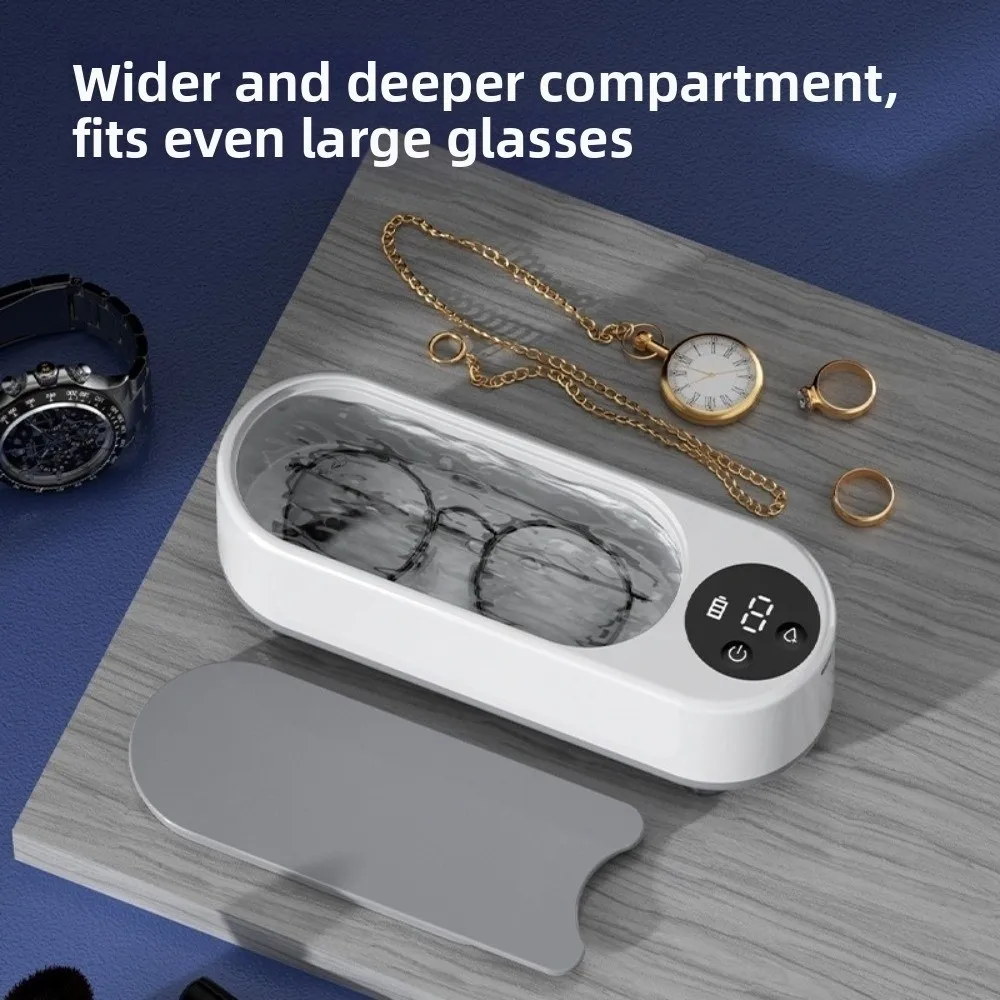 Portable Ultrasonic Glasses Cleaner USB Rechargeable Ultrasound Vibration High-Frequency Cleaner Wireless Control