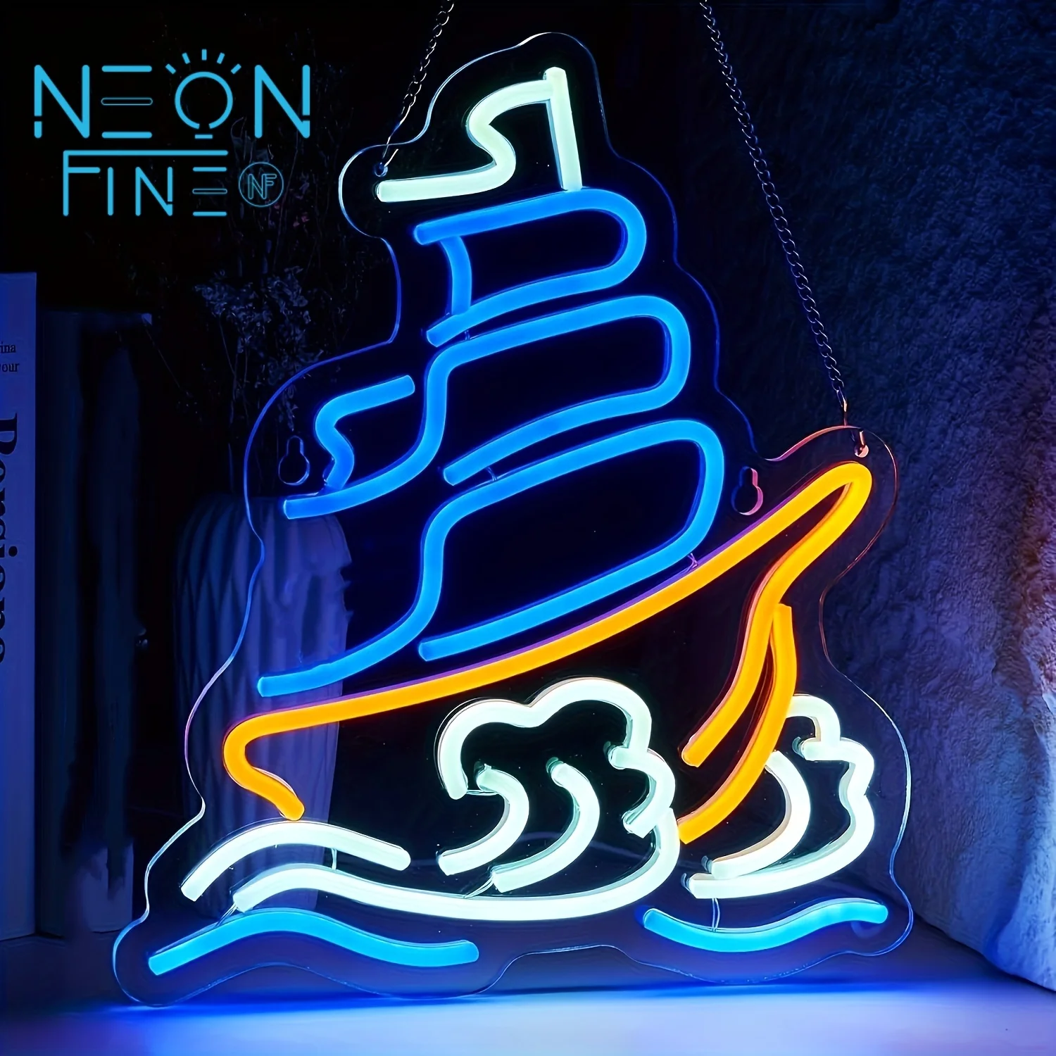 

Sailing Neon Sign Aquarium LED Wall Decoration Light for Birthday Parties Home Bedroom Decorative Lights Gifts for Ocean Lovers