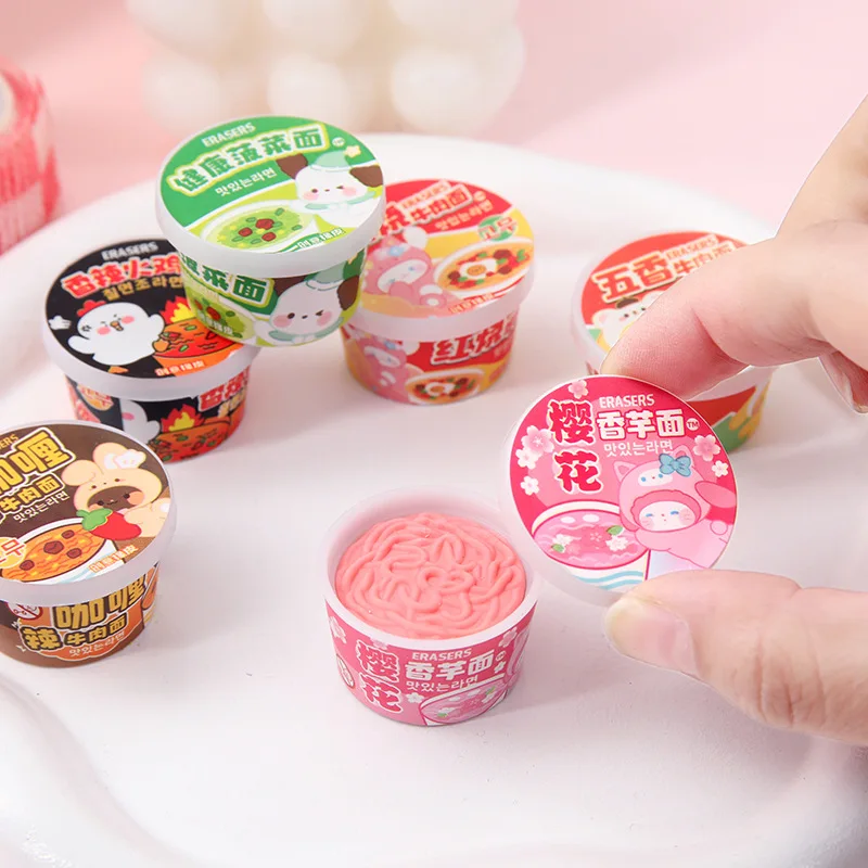 Imagem -02 - Sanrio Cartoon Fun Eraser para Crianças Lamian Noodles Eraser Material Escolar do Estudante Atividades Prêmios Pequenos Presentes 32 Pcs