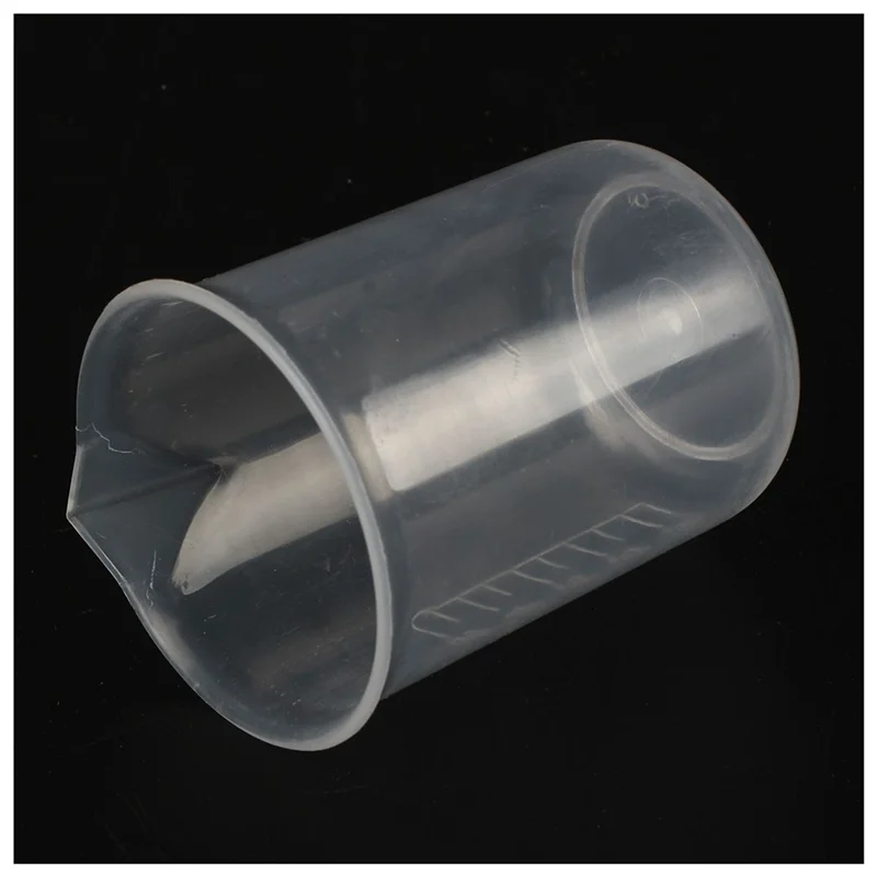 WORTHOWN – 10 Stück 50 ml Labor-Messbecher für Wasser und Flüssigkeiten aus Kunststoff, transparent