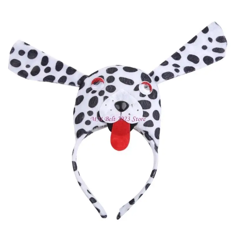 

49ME Halloween Animal Ear Headband Dog Ears Headband Cosplay Hair Hoop for Casual