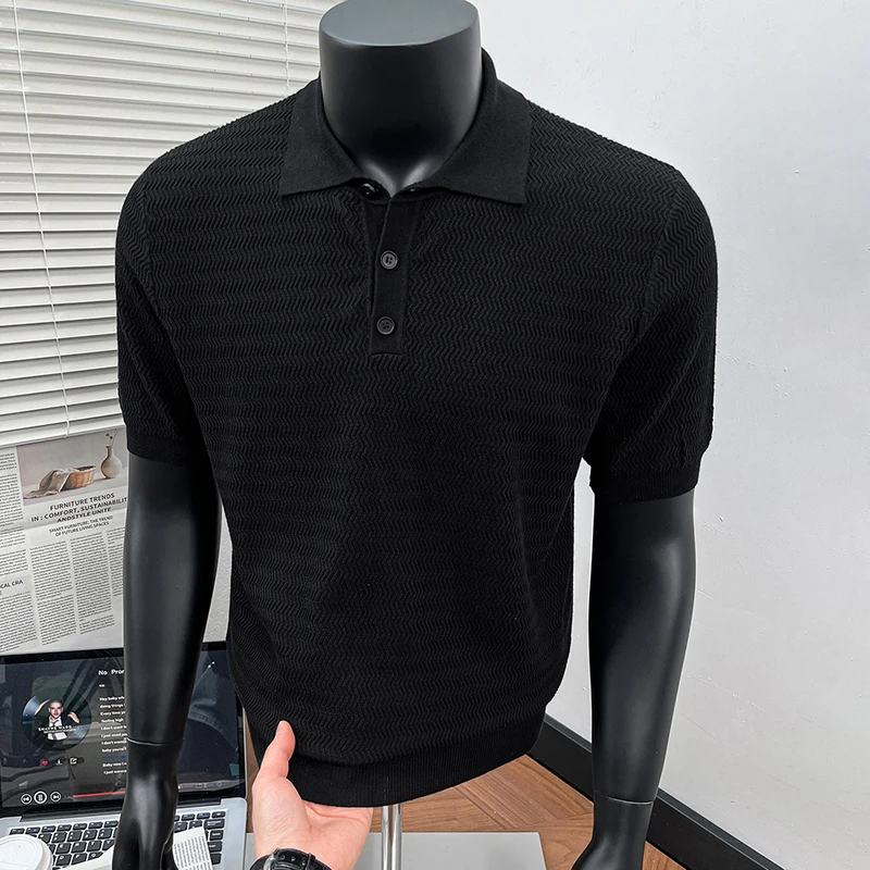Cotton 100% high-quality men's summer new item pure cotton knitted shirt short sleeved polo shirt casual versatile top