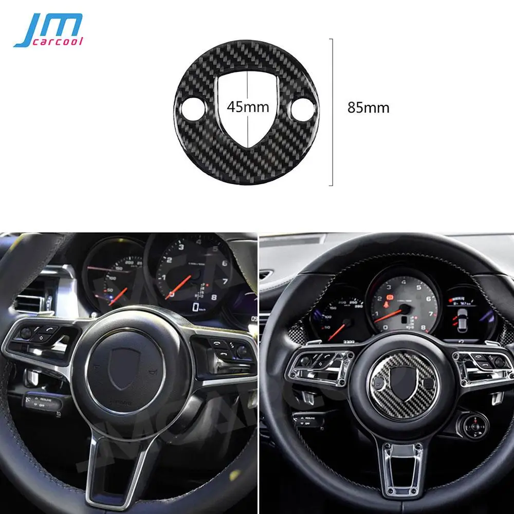 

Car Steering Wheel LOGO Emblem Panel Carbon Fiber Trim Cover Frame Sticker for Porsche Macan Panamera 718 New Cayenne