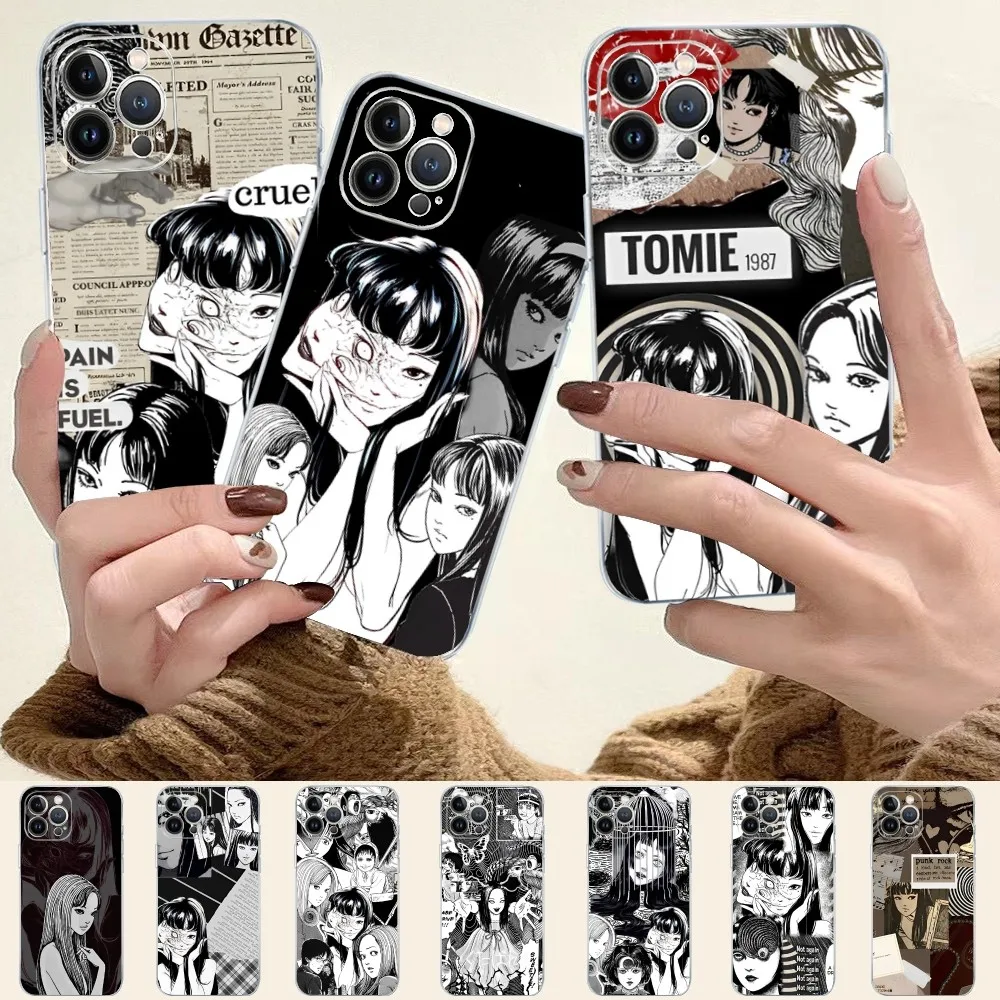 Anime Tomie Revenge Junji Ito Horror Cartoon Phone Case for iPhone 15 8 7 6 6S Plus X SE 2020 XR XS 14 11 12 13 Mini Pro Max Mob