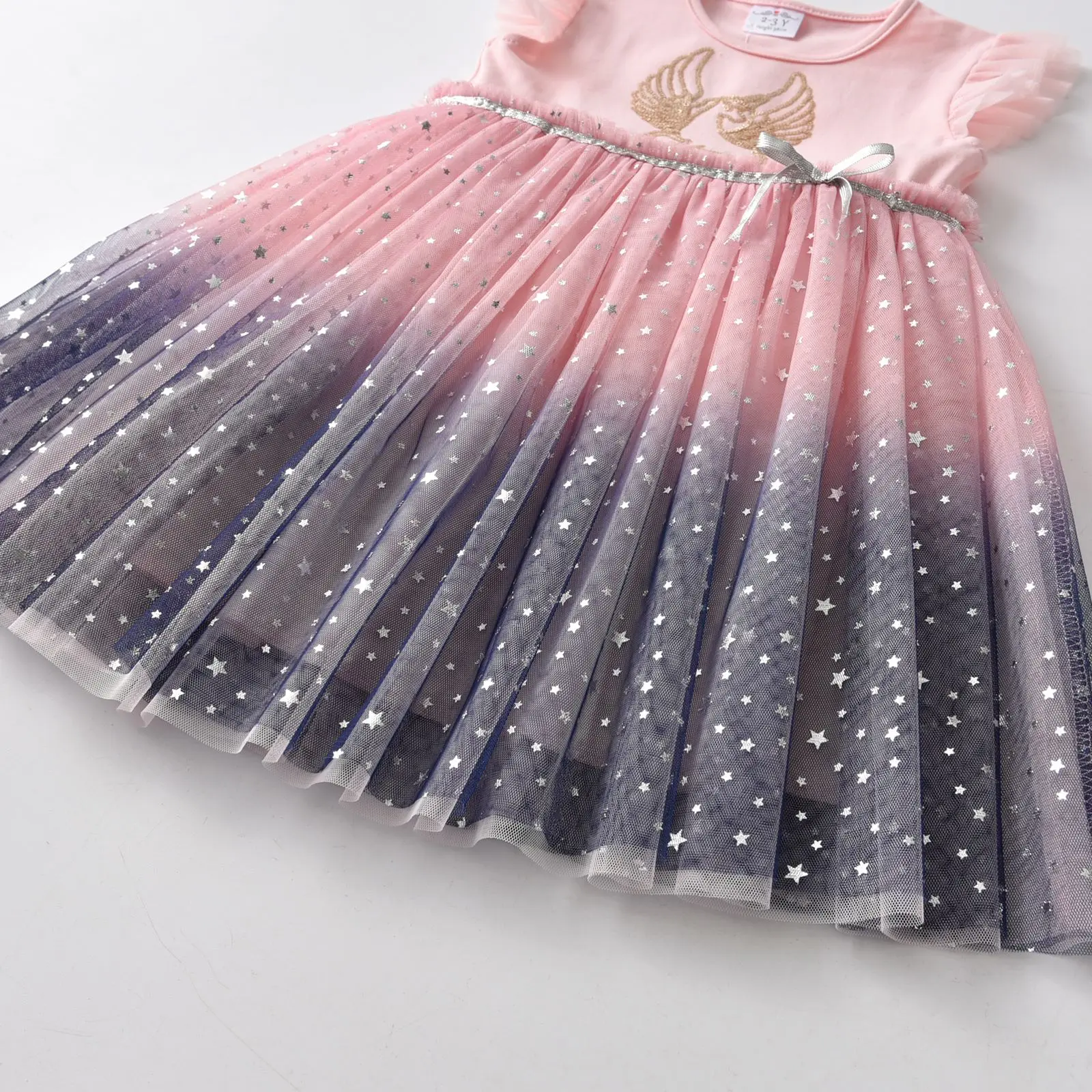 VIKITA Girls Summer Dress Kids Party Prom Princess Dresses Children Unicorn Mermaid Cartoon Clothes Girls Casual Vestidos