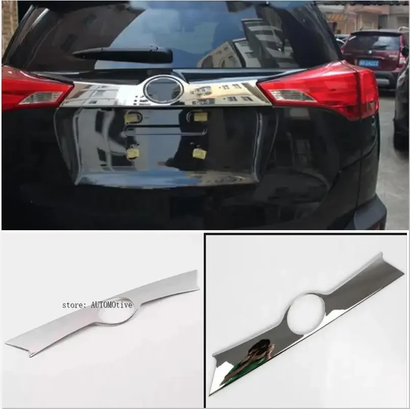 Fit For Toyota RAV4 2013 2014 2015 16 Chrome Rear Trunk Lid Tailgate Boot Back Door Grab Handle Cover Trim Garnish Molding Strip