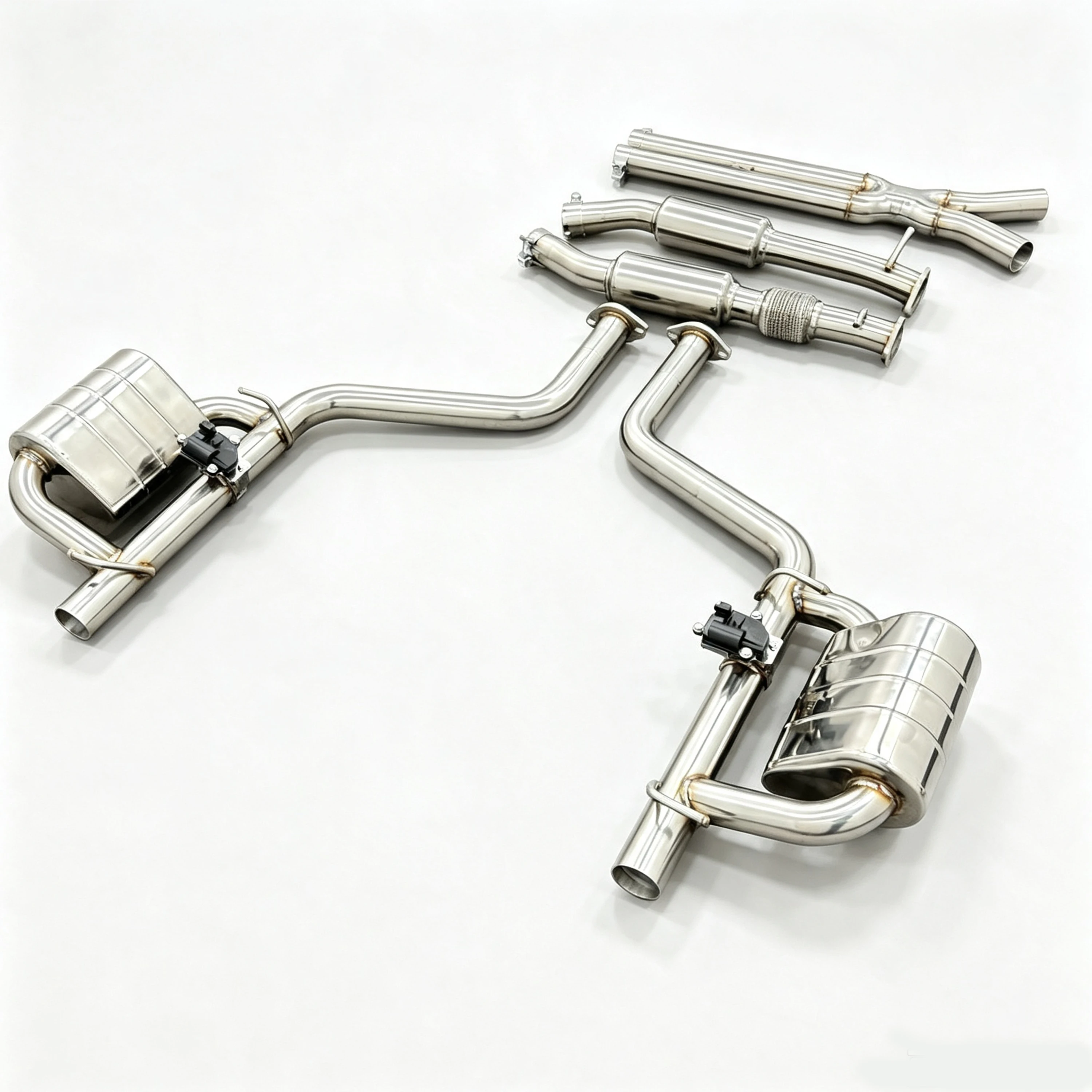 Edelstahl-Catback-Auspuffanlage mit Ventilen und Schalldämpfern für Dodge Challenger 3.6L 6.2L – Detail 8