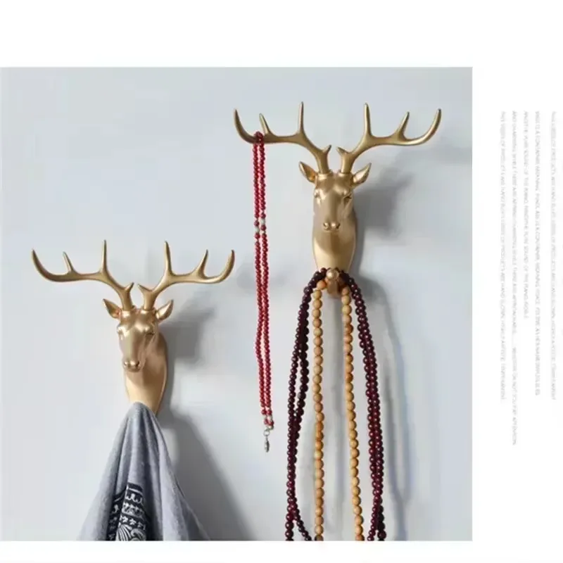 Multifunctional Decorative Hook Resin Animal Head Crafts Personalized Deer Elephant Wall Hanging Door Coat Hooks Tools HookHome
