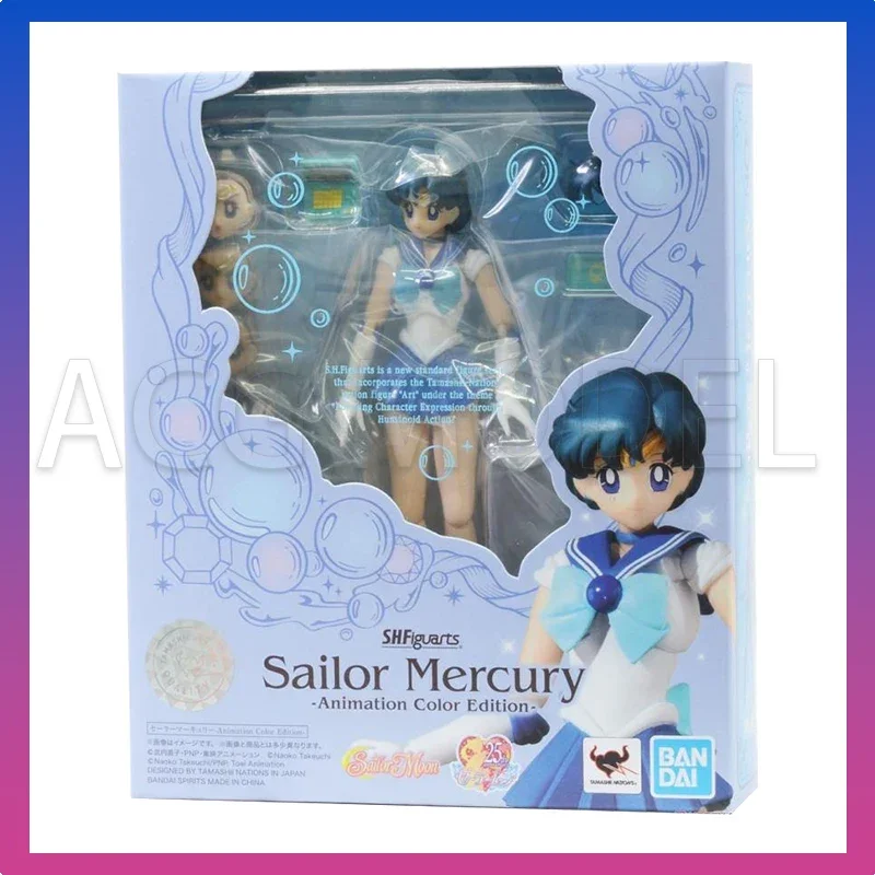 

Bandai Сейлор Мун Фигурка SHF Mizuno Ami Mercury Joint Подвижная Подлинная Аниме Фигурка Модель Фигурка Игрушки