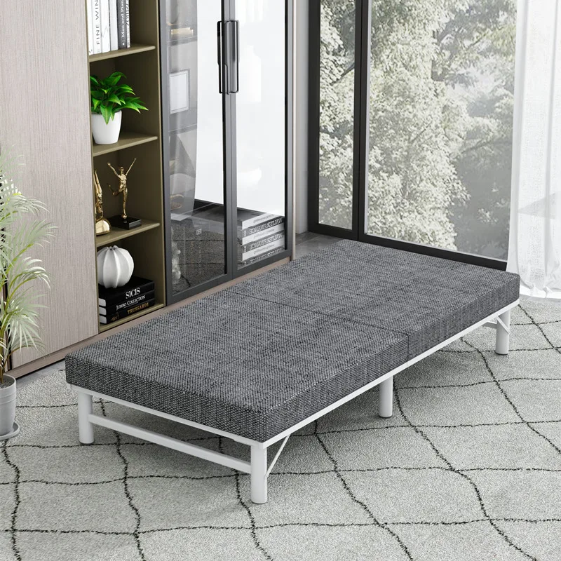 Fancy Upholstered Folding Bed Leg Support Reading Bedroom Modern Folding Bed Sleeping Lounge Letto Matrimoniale Furniture
