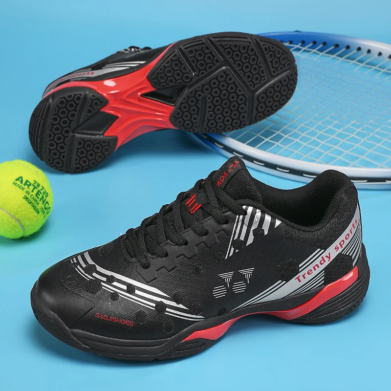 

Unisex Professional Badminton Shoes Breathable Shock Absorption Non-Slip Rubber Sole Tennis Training Sport Sneakers