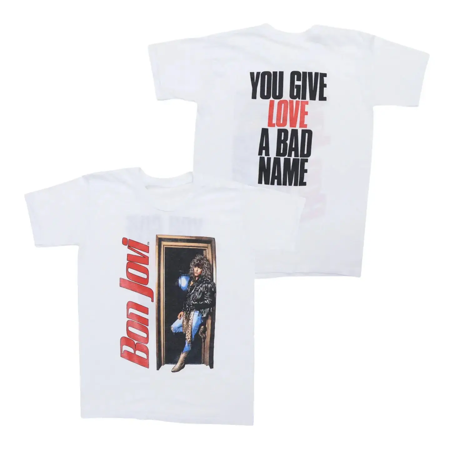 Rock Album Bon Jovi Rock T-shirt Y2k Tops Slippery When Wet Careful Slippery Print Cotton Base Layer for Men and Women