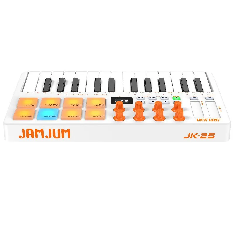 MIDI Controller Keyboard, 25-Key RGB Pads, Portable Wireless Bluetooth MIDI Pad for Music Production, Outdoor Composition