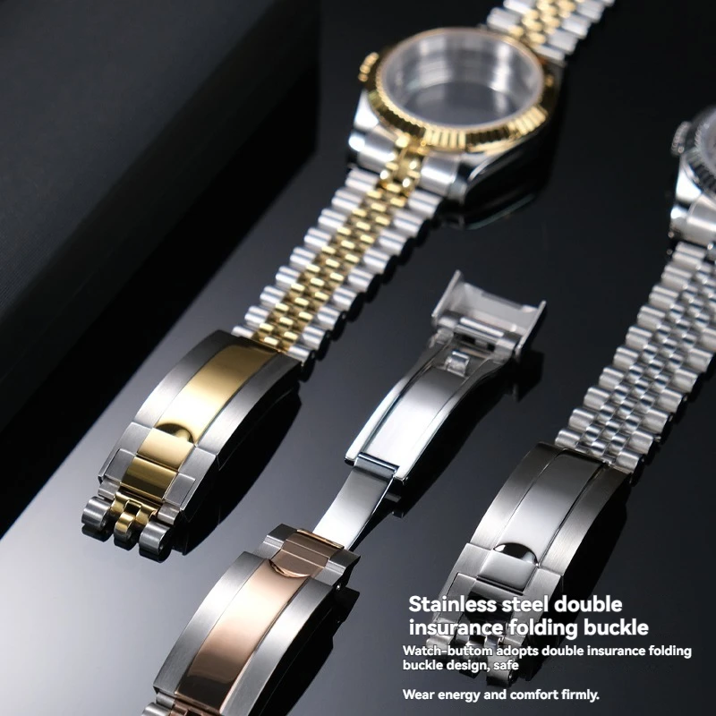 حافظة زجاجية من الياقوت 36 مم 39 مم لحركة رولكس ديتجست NH35 NH36، استبدال سوار ساعة مقاوم للماء من الفولاذ المقاوم للصدأ، موضة