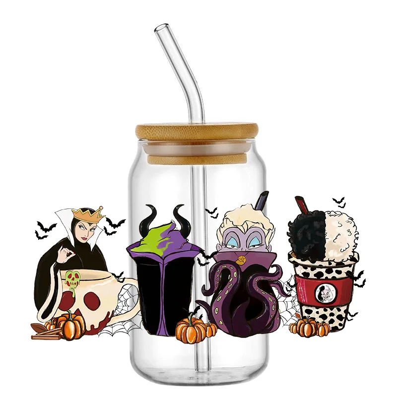 UV DTF Transfer Sticker Cartoon Villain Series for The 16oz Libbey Glasses Wraps Cup Can DIY Waterproof Easy To Use Custom Decal