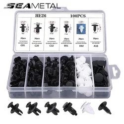 SEAMETAL 100pcs Auto Fastener Clip Car Body Push Retainer Pin Rivet Bumper Door Trim Panel Retainer Auto Fastener Clip Accessori