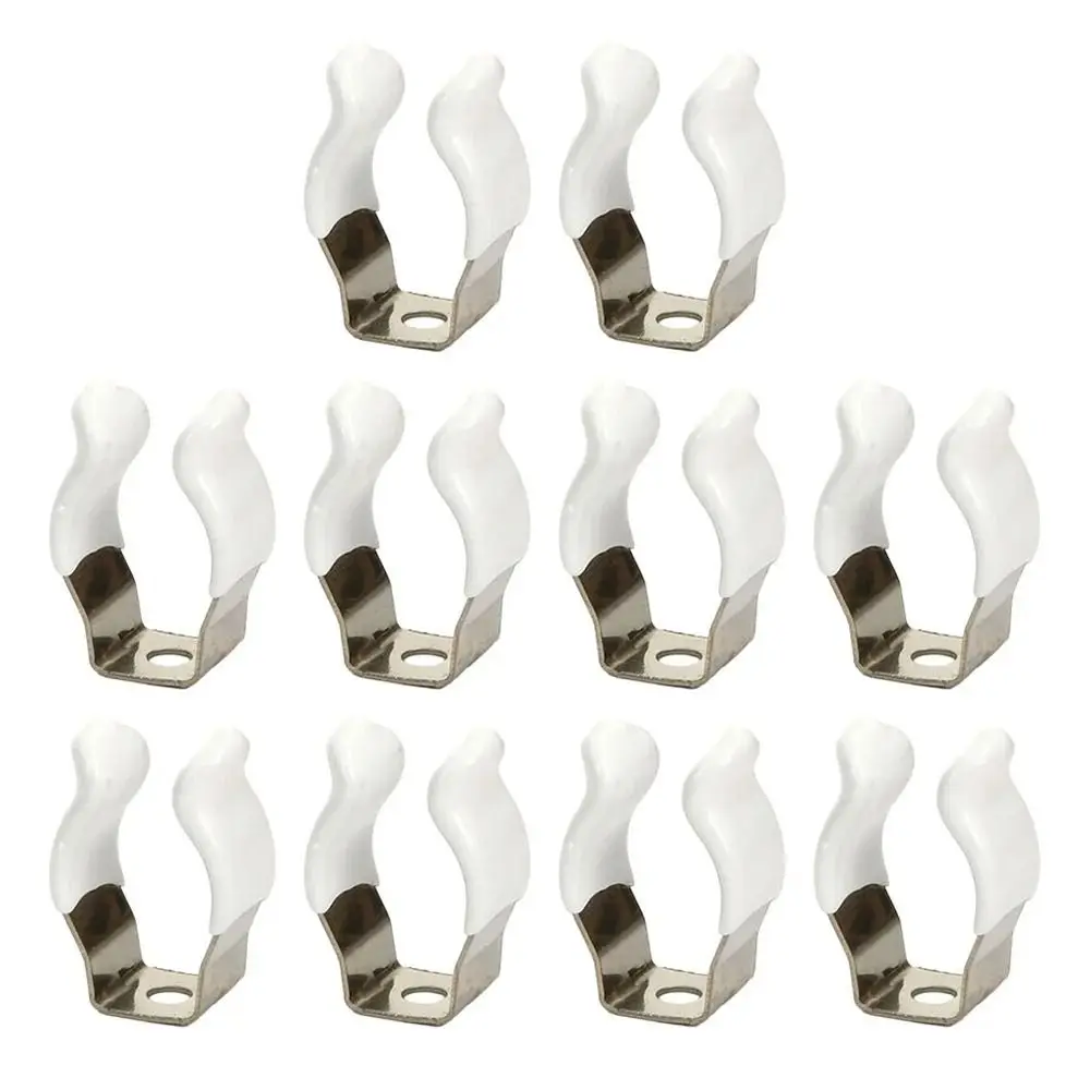 5Pcs Fixing Clips Spring Terry Clip With Rubber Protection Clamp Holders Lamp Tube Clip Base Tool T3/T4/T5/T6/T7/T8/T9/T10