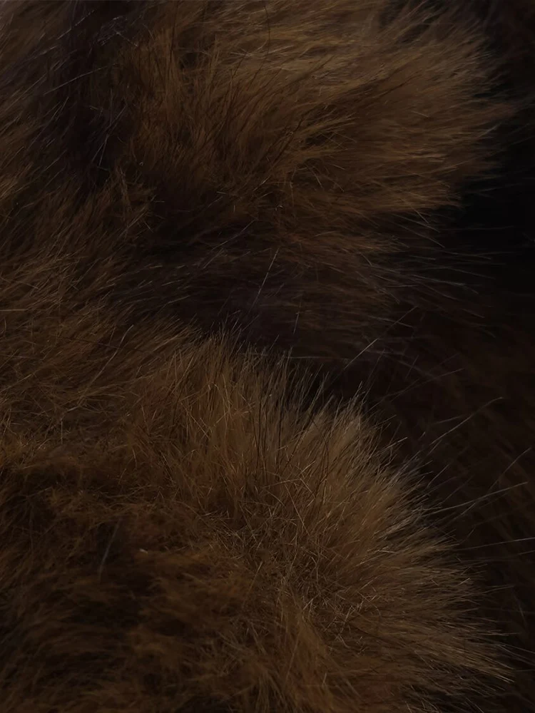 سترة نسائية جديدة على الطراز الأوروبي عصرية ومتعددة الاستخدامات ذات لون سادة على الوجهين من الفرو الصناعي. #6